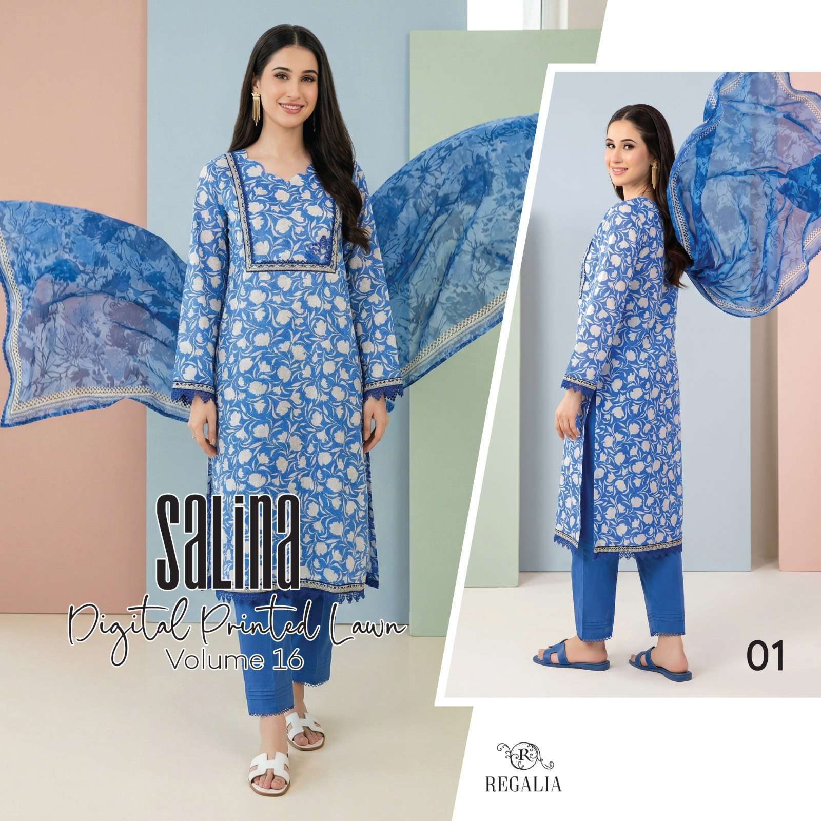 SALINA VOL - 16 DIGITAL PRINTED LAWN COLLECTION 2026 BY REGALIA TEXTILES